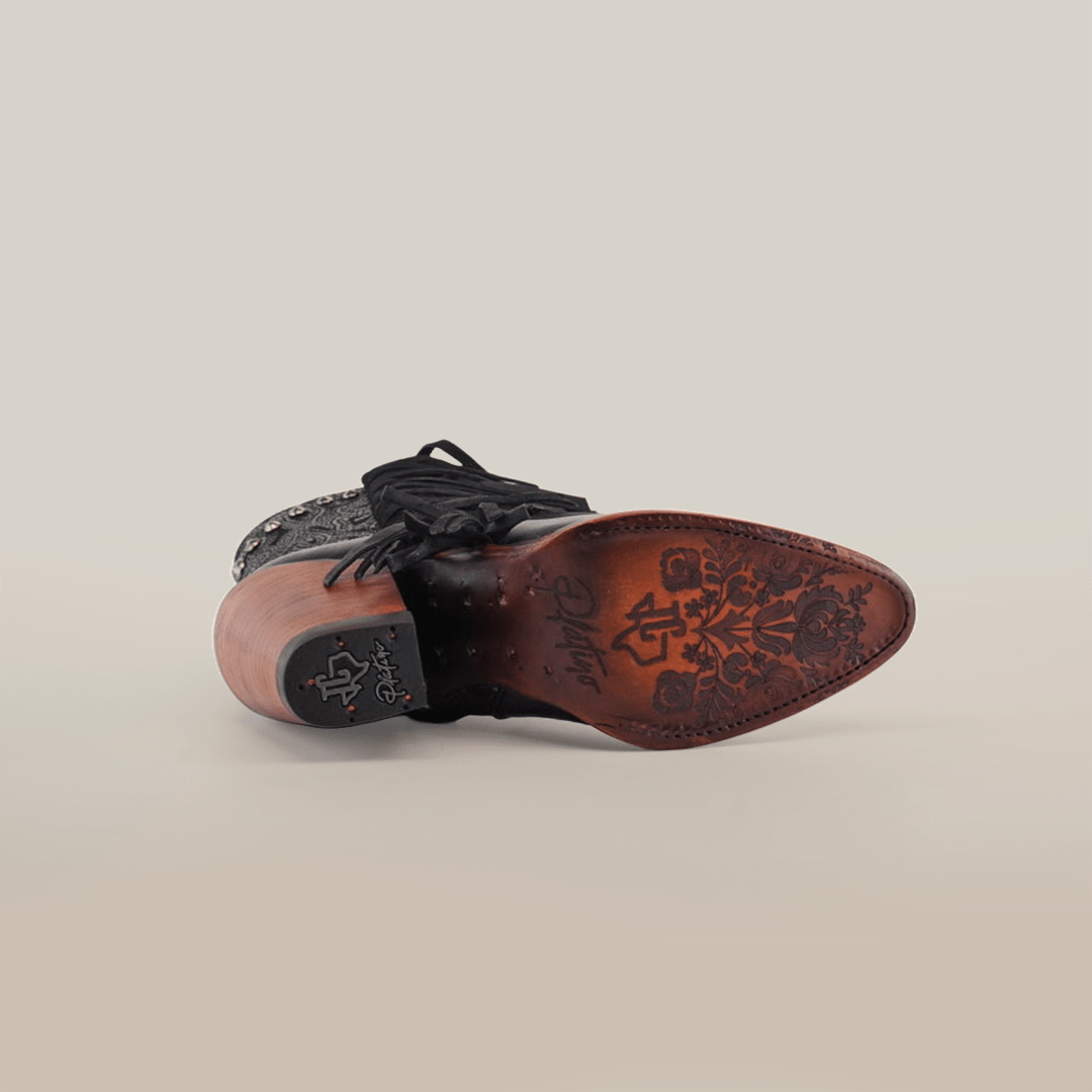 Dallas Fringe Bootie Black - J Toe - Gomez Western Wear