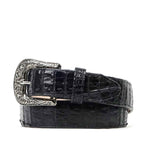 Exotic Full Quilt Caiman Belt - Black (C-028) - Gomez Western Wear