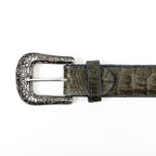 Exotic Full Quilt Caiman Belt - Gray (C-028) - Gomez Western Wear