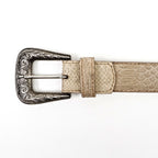 Exotic Full Quilt Python Belt - Cappuccino (C-028) - Gomez Western Wear