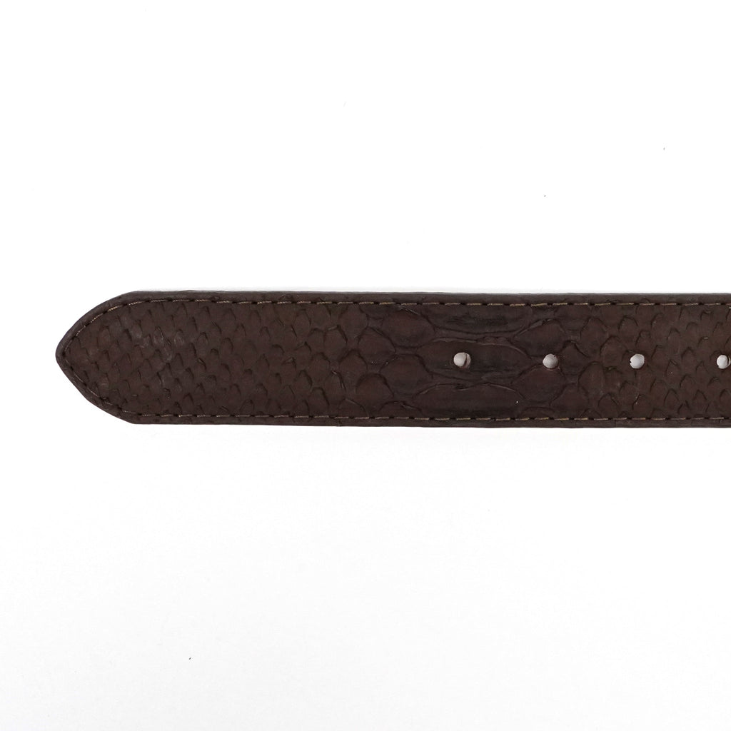 Exotic Full Quilt Python Belt - Matte Brown (C-028) - Gomez Western Wear
