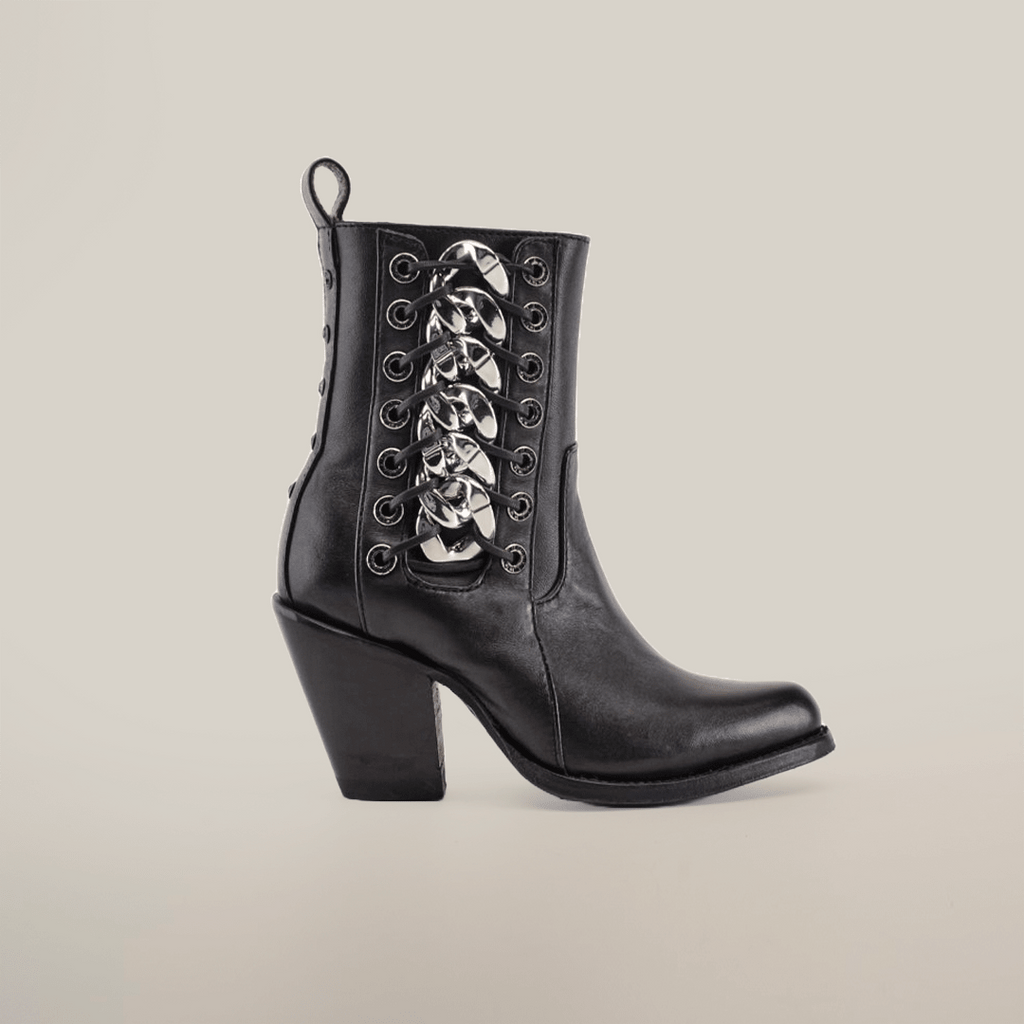 Francia Rings Bootie Black - J Toe - Gomez Western Wear