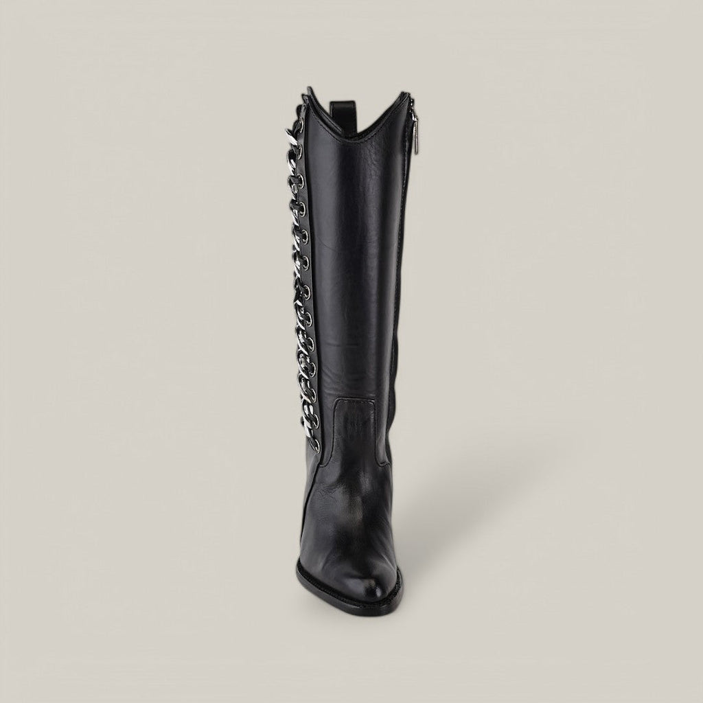 Francia Rings Tall Shaft Black - J Toe - Gomez Western Wear