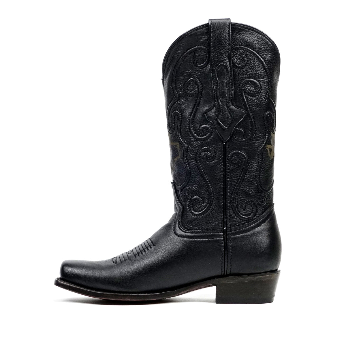 Grisly Cowboy Boots - Black - Narrow Square Toe (E484) - Gomez Western Wear