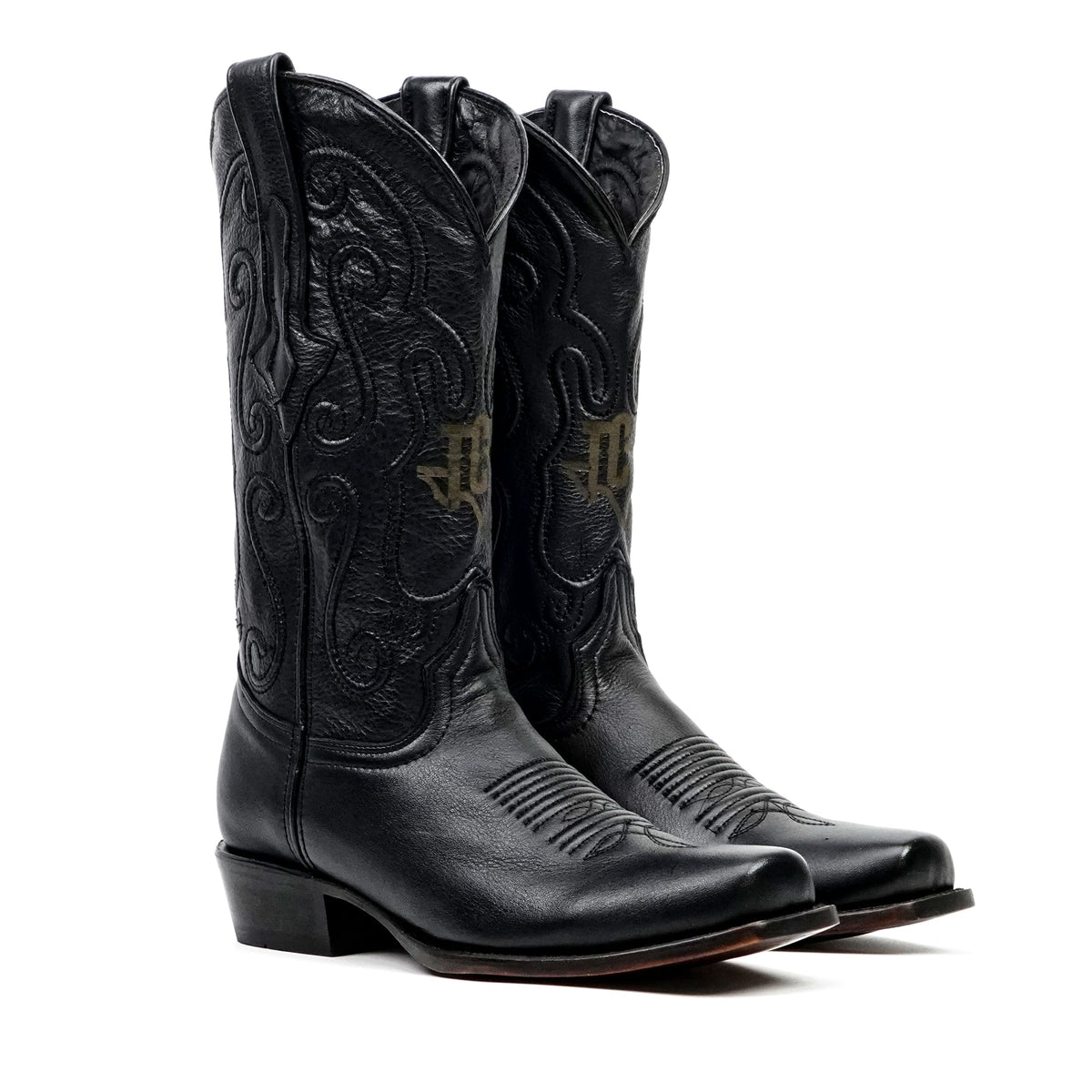 Grisly Cowboy Boots - Black - Narrow Square Toe (E484) - Gomez Western Wear