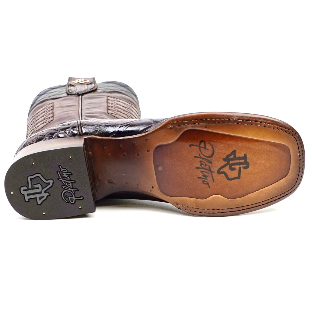 James Alligator Belly Boots - Brown - Square Toe - Gomez Western Wear