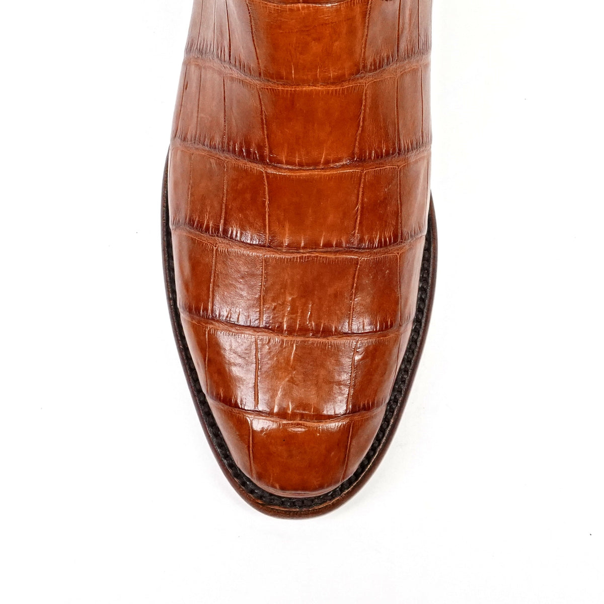 James Alligator Belly Boots - Cognac - Roper Toe - Gomez Western Wear