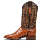 James Alligator Belly Boots - Cognac - Square Toe (LG10) - Gomez Western Wear