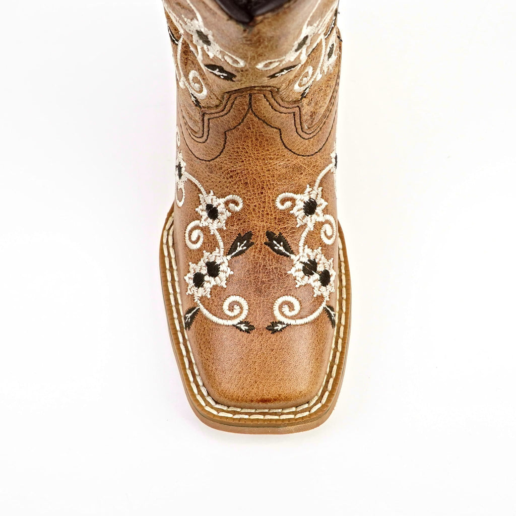 Kids Cowboy Boots - Brown - Square Toe (TCK018) - Gomez Western Wear