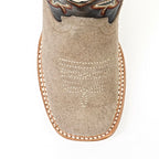 Kids Khaki Roughout Boots - Square Toe (E3002) - Gomez Western Wear