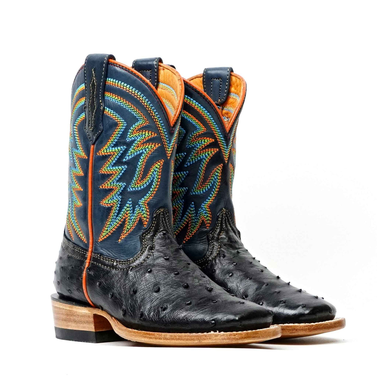 Kids Ostrich Boots - Black - Square Toe - Gomez Western Wear