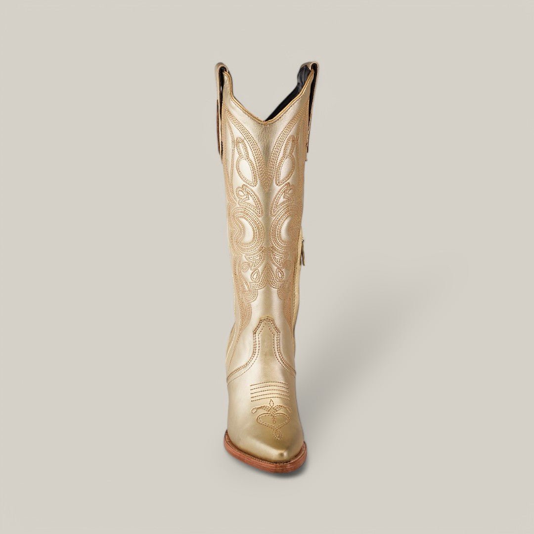 Linda Gold Tall Shaft Boots - Snip Toe - Gomez Western Wear