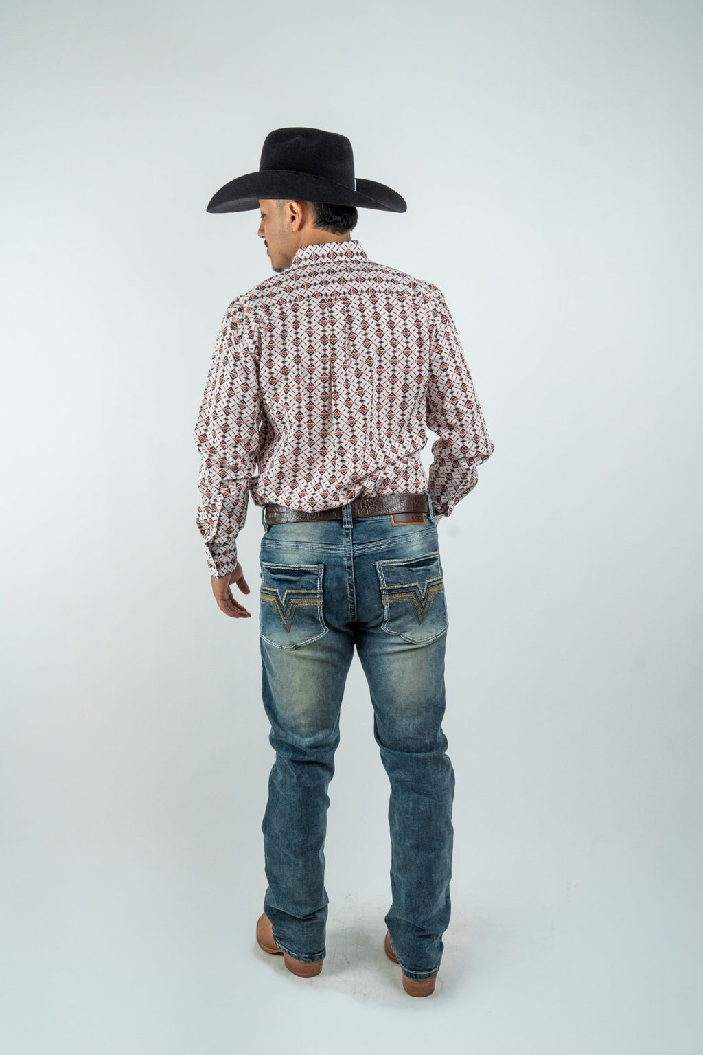 Men's Western Dark Blue Boot Cut Denim Jeans (RS-007) - Gomez Western Wear