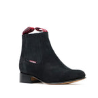 Nubuck Black Ankle Boots - Round Toe (E800) - Gomez Western Wear