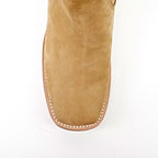 Nubuck Tan Ankle Boots - Square Toe (E1200) - Gomez Western Wear