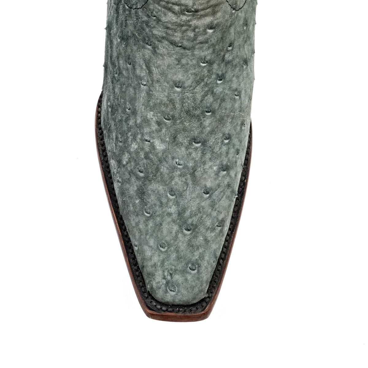 Ostrich Nubuck Green Black Short Shaft Zip Boots - Snip Toe (AV21) - Gomez Western Wear