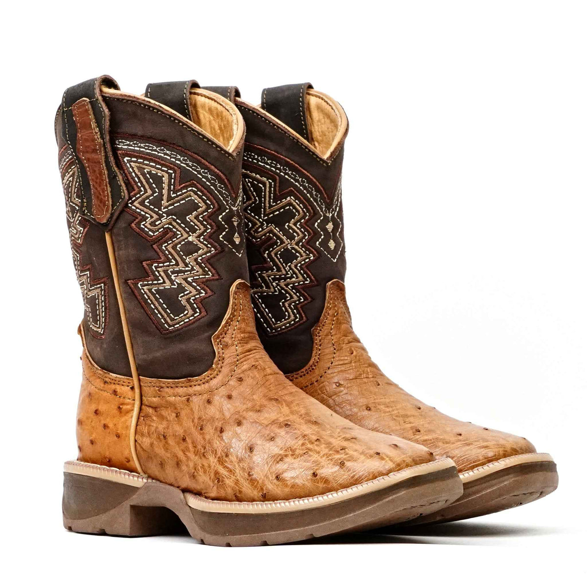 Ostrich Shedron Kids Boots - Double-Density Sole - Square Toe - Gomez Western Wear