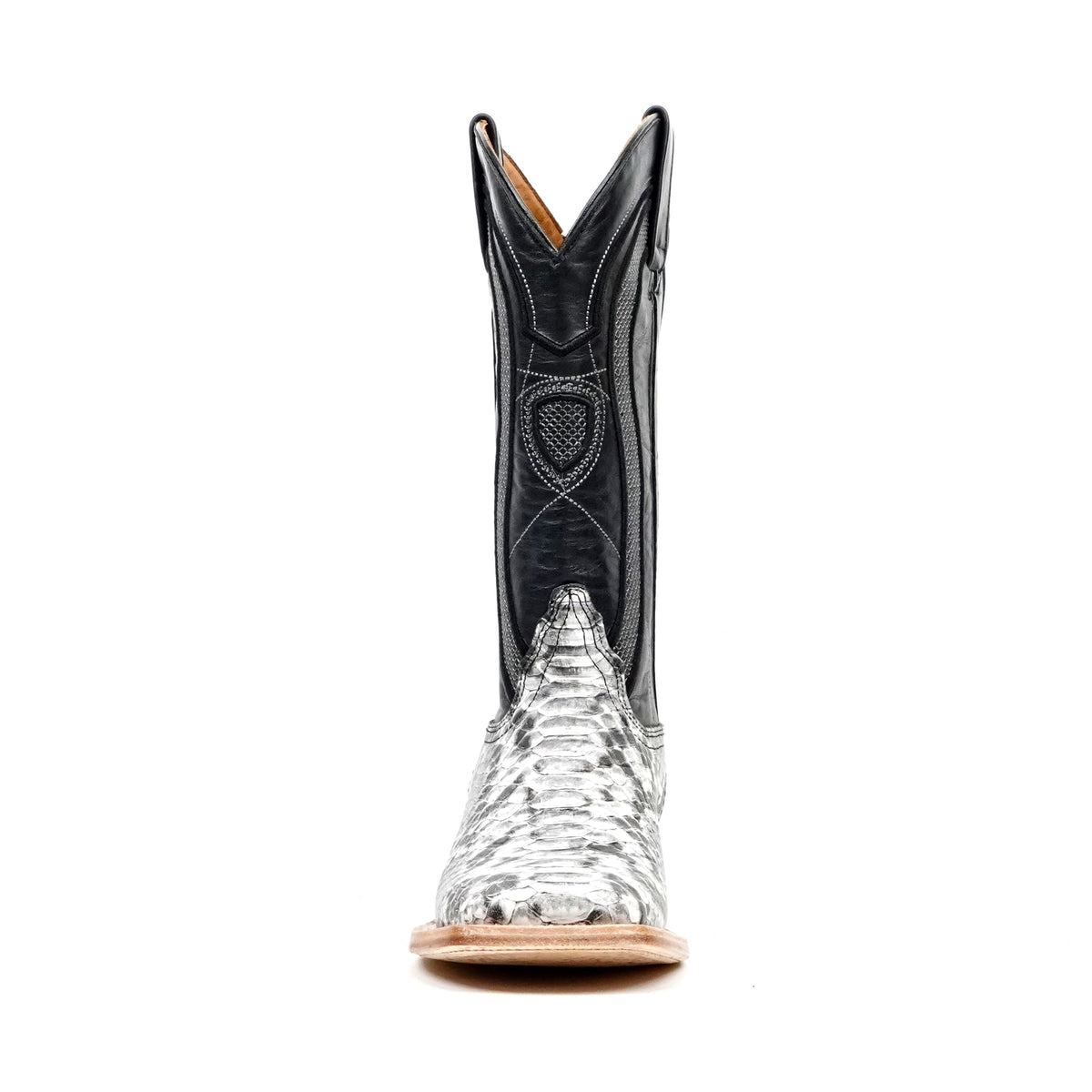 Python Natural Cowboy Boots - Embossed Leather - Square Toe (E913) - Gomez Western Wear