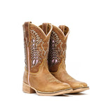 Ranch Tan Girl Boots - Slip-Resistant Sole - Square Toe (K718) - Gomez Western Wear