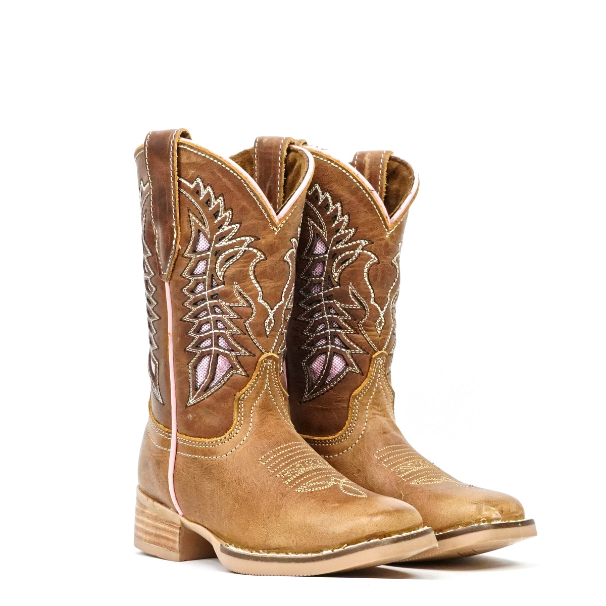Ranch Tan Girl Boots - Slip-Resistant Sole - Square Toe (K718) - Gomez Western Wear