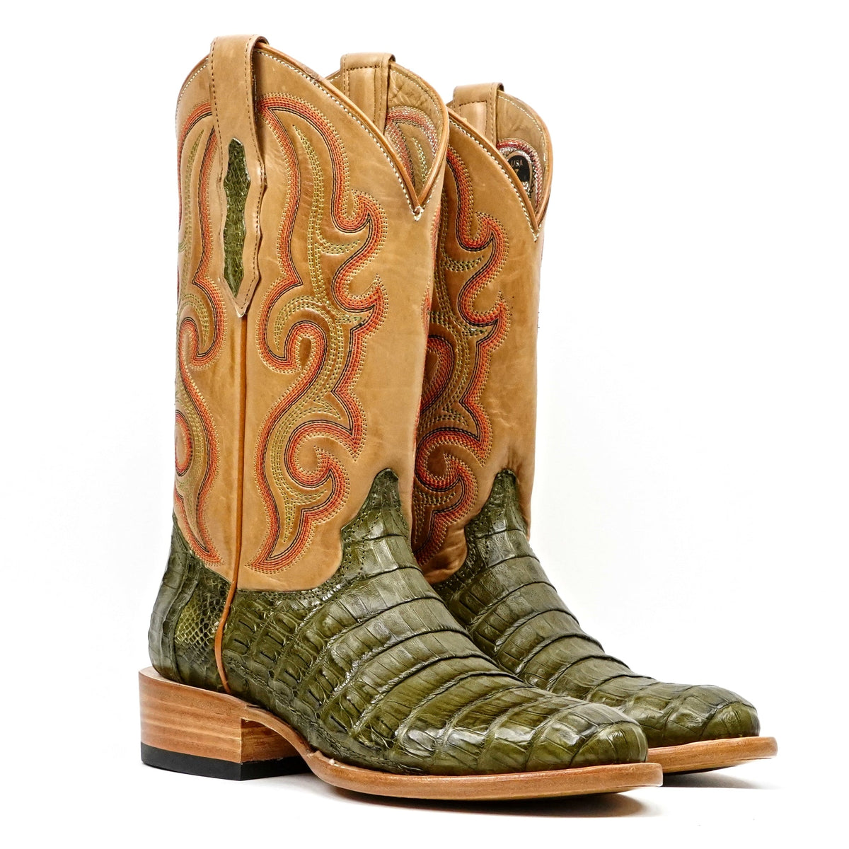 Ranger Caiman Belly Boots - Agave - Roper Toe - Gomez Western Wear