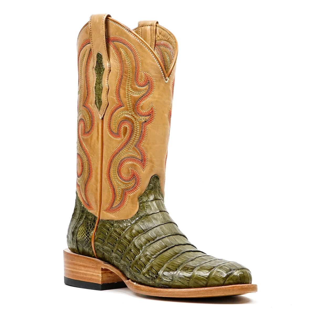 Ranger Caiman Belly Boots - Agave - Roper Toe - Gomez Western Wear