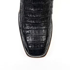 Rhodes Caiman Belly Boots - Black - Cutter Toe (LM26) - Gomez Western Wear