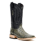 Rhodes Caiman Belly Boots - Gray - Square Toe (LM10) - Gomez Western Wear