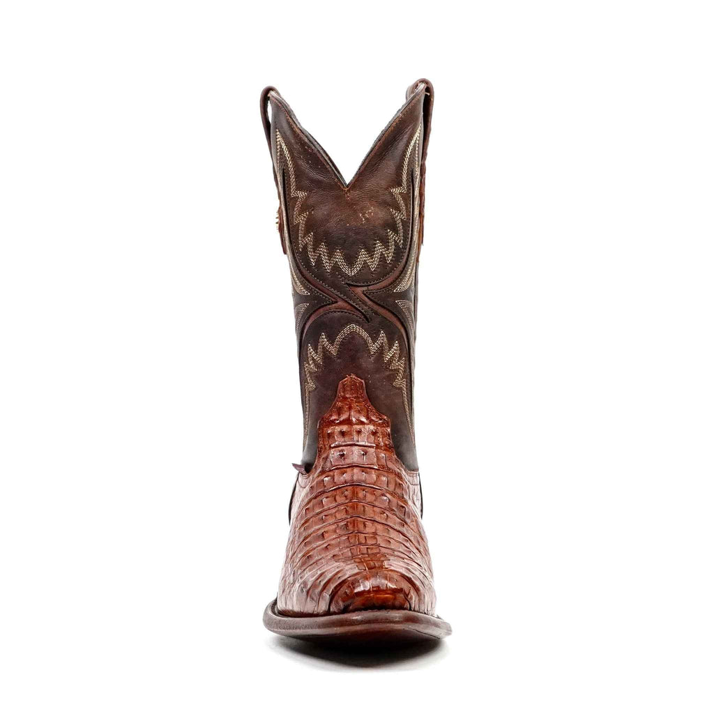 Rhodes Caiman Hornback Boots - Brandy - Round Toe (LM220) - Gomez Western Wear