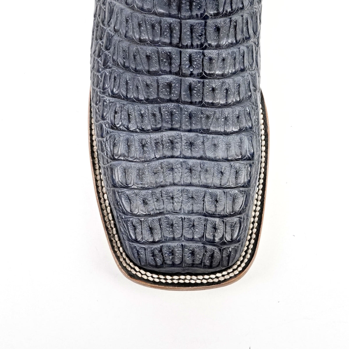 Rhodes Caiman Hornback Boots - Denim Blue- Square Toe (LM10) - Gomez Western Wear