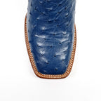 Ridge Ostrich Boots - Blue - Square Toe - Gomez Western Wear