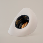 The 100X Independecia White cowboy hat, made from luxurious full beaver fur, is shown upside down against a plain background, showcasing its black lining with inscriptions and a detailed brown band, epitomizing western elegance.