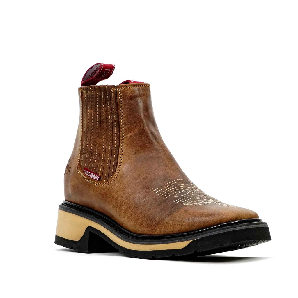Rustic Honey Double Density Sole Ankle Boots - Square Toe (E1200) - Gomez Western Wear