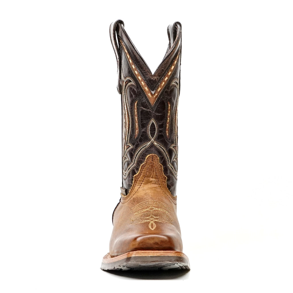 Rustic Honey Leather Boots (Youth) - Slip-Resistant Sole - Rodeo Toe (E28) - Gomez Western Wear