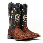 Shedron Pirarucu Fish Patchwork Boots (Youth) - Square Toe (R003) - Gomez Western Wear
