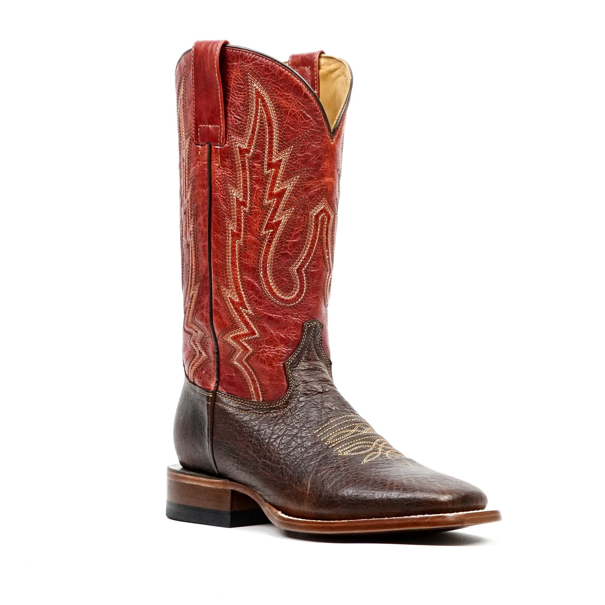 Shrunken Calf Brown Cowboy Boots - Square Toe (TS083) - Gomez Western Wear