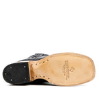 Stingray Black Boots - Embossed Leather - Square Toe (E442) - Gomez Western Wear