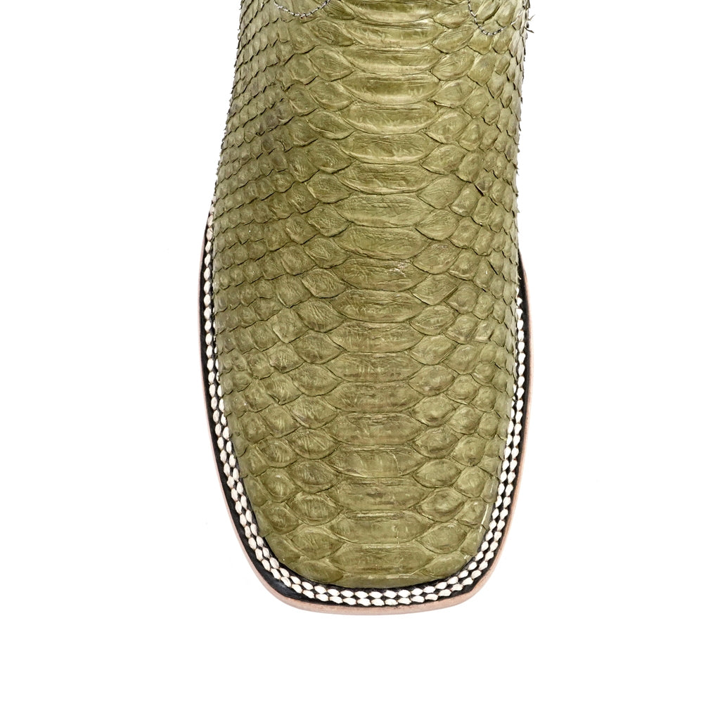 Tanner Python Boots - Agave - Square Toe (PN30) - Gomez Western Wear