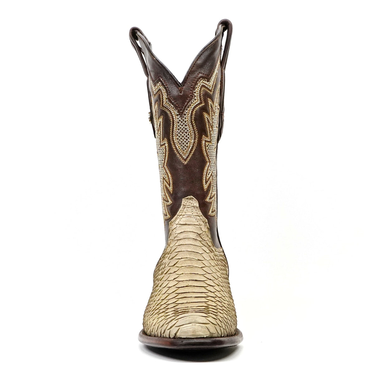 Tanner Python Boots - Cappuccino - Roper Toe (PN240) - Gomez Western Wear