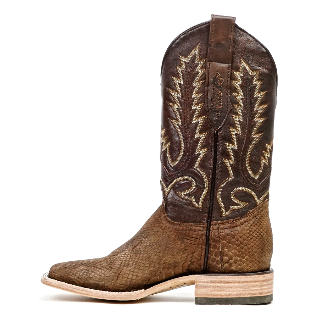 Tanner Python Boots - Tamarind - Square Toe (PN30) - Gomez Western Wear