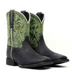 Texas Country Black Leather Boots - Slip-Resistant Sole - Square Toe (TCK008) - Gomez Western Wear