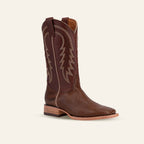 Texas Country Bota Res Hombre Snake Cowboy Boots - Brown Embossed Leather - Square Toe (E948)