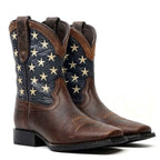 Texas Country Brown Leather Boots - Slip-Resistant Sole - Square Toe (TCK002) - Gomez Western Wear