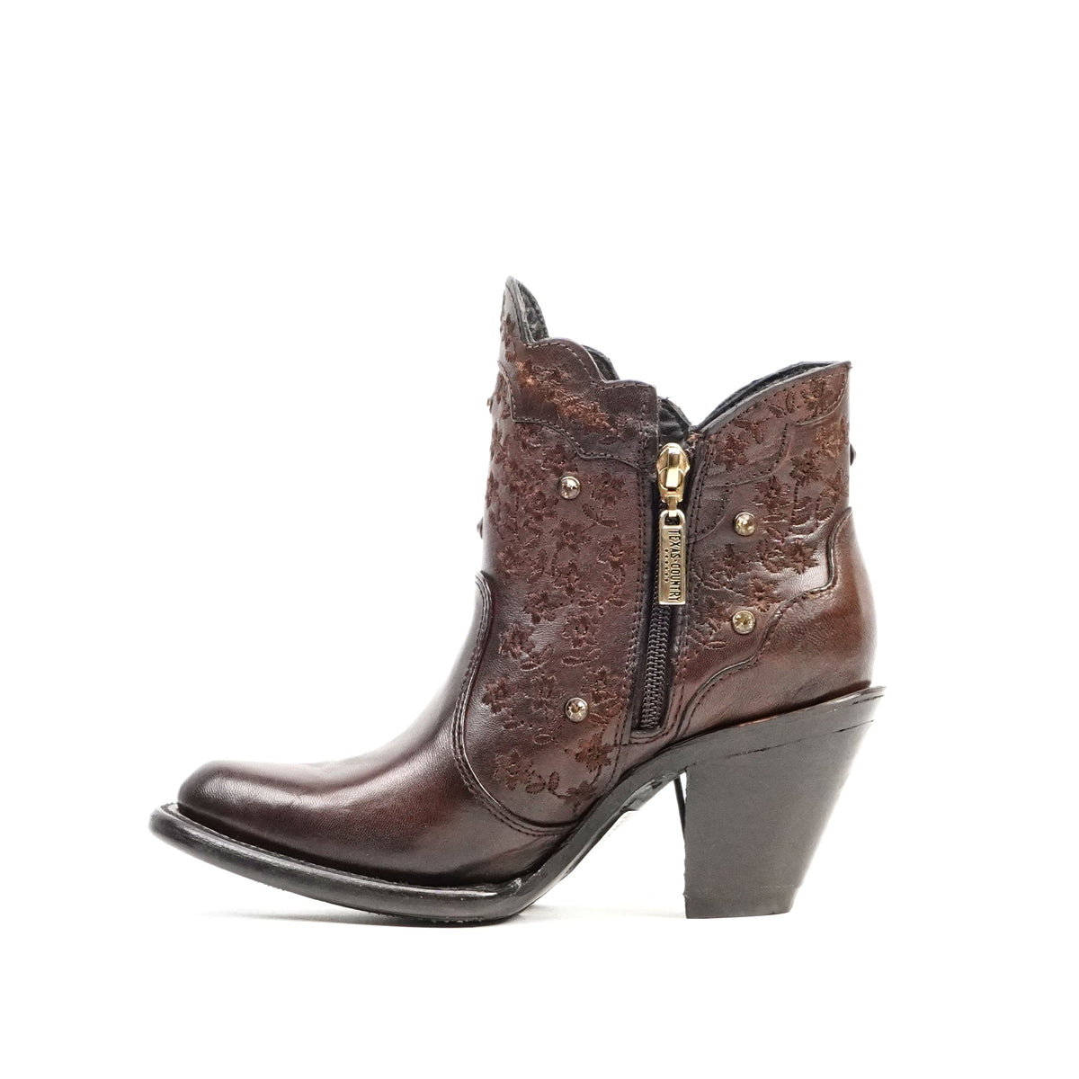 Valentina Chocolate Brown Booties - J Toe - Gomez Western Wear